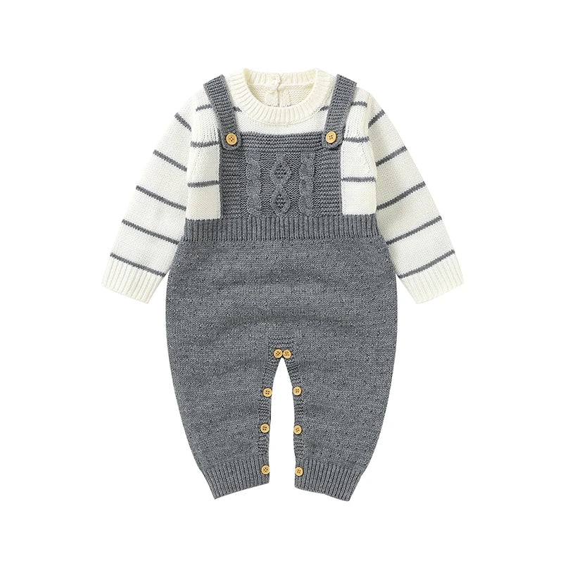 Mimixiong Winter Baby Rompers Unisex Knitted Jumpsuits