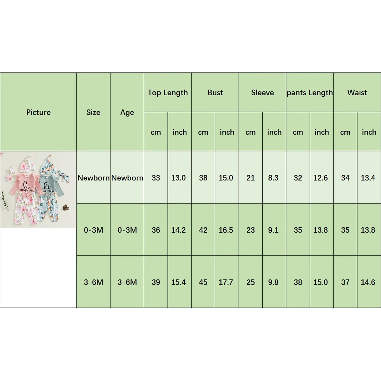 Pudcoco Baby Girls 4 Piece Romper Set Floral Pants Headband