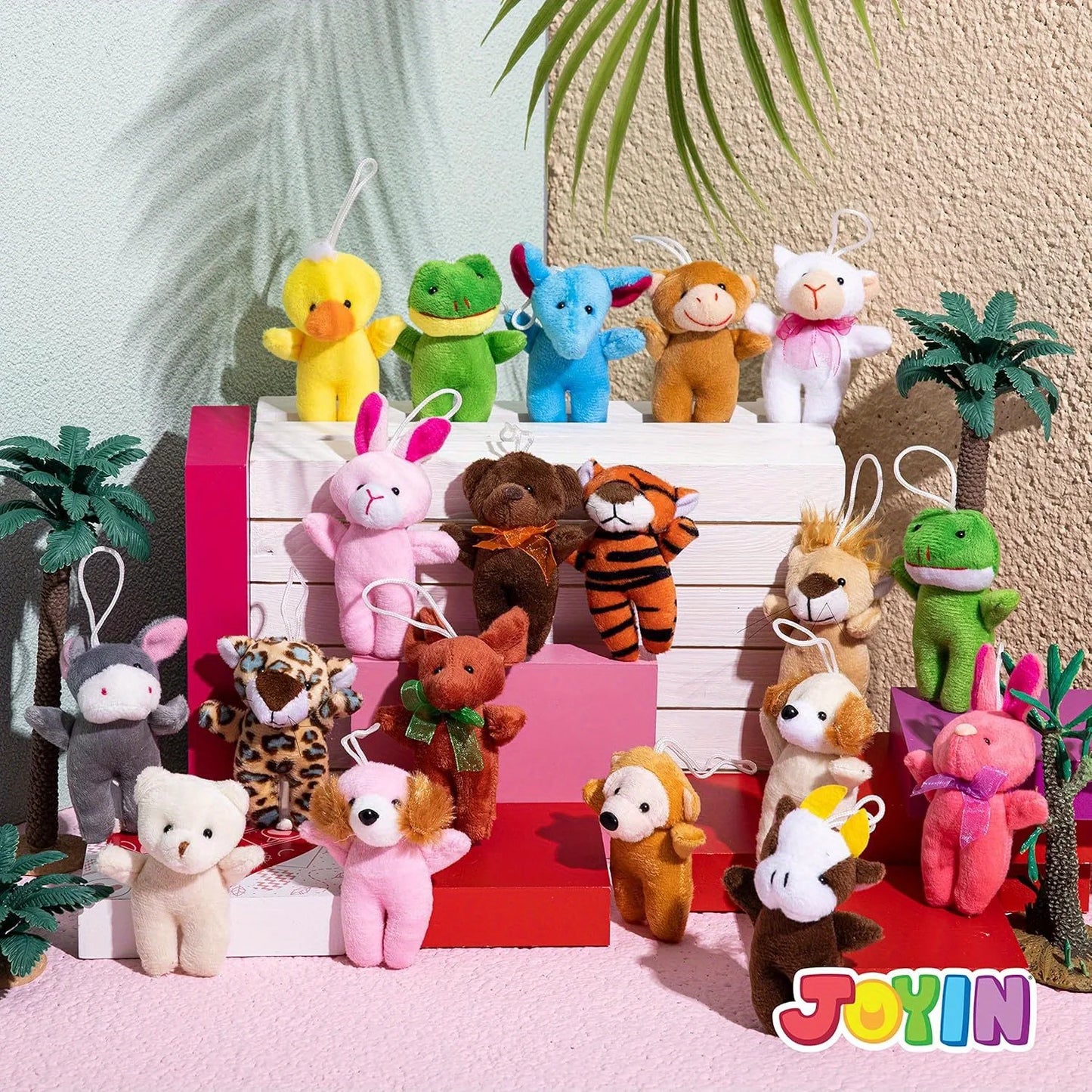 Joyfy 24 Pcs Mini Animal Plush Toys Bulk Party Favors