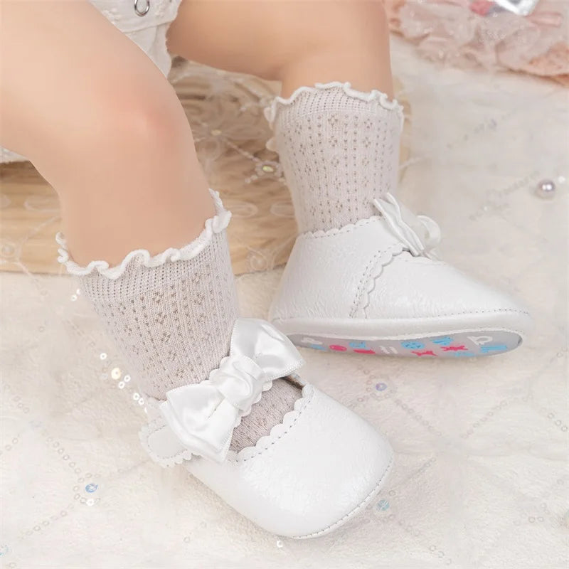 Guangdong Baby Moccasins With Bow Detail Anti Slip Soft Sole Prewalker Shoes