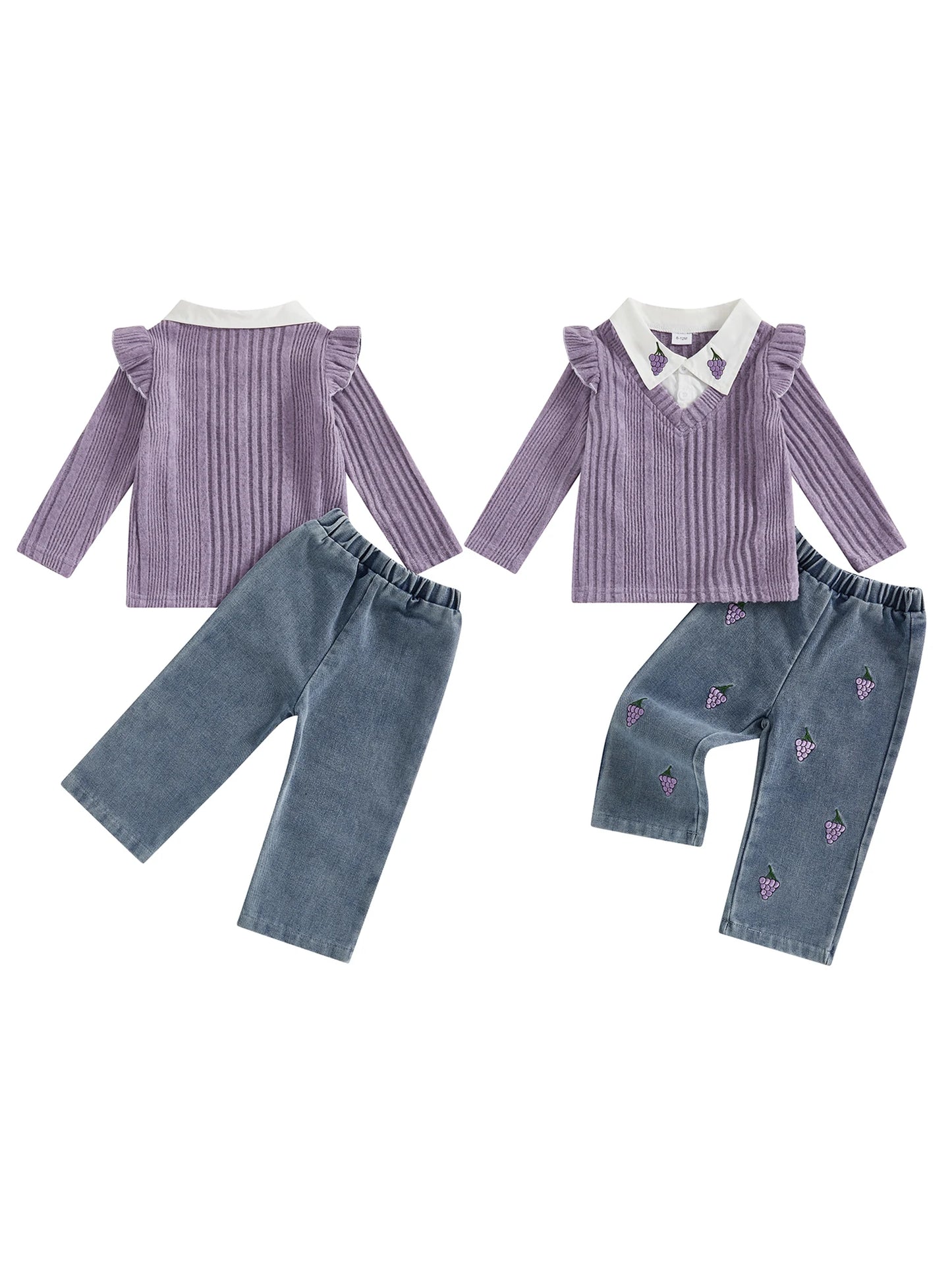 Toddler Girl Two Piece Winter Fleece Hoodie Jogger Set