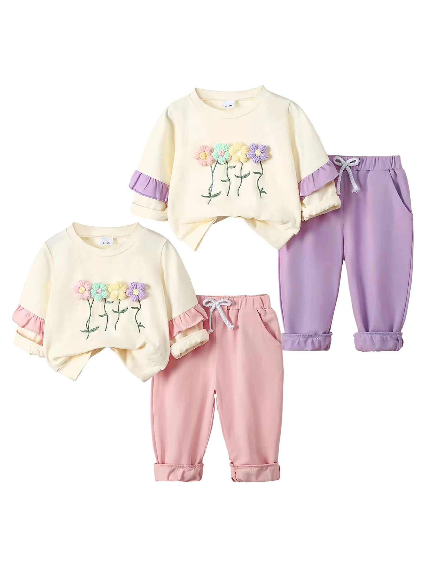 Toddler Girls Winter Knit Sweater And Fleece Leggings Set