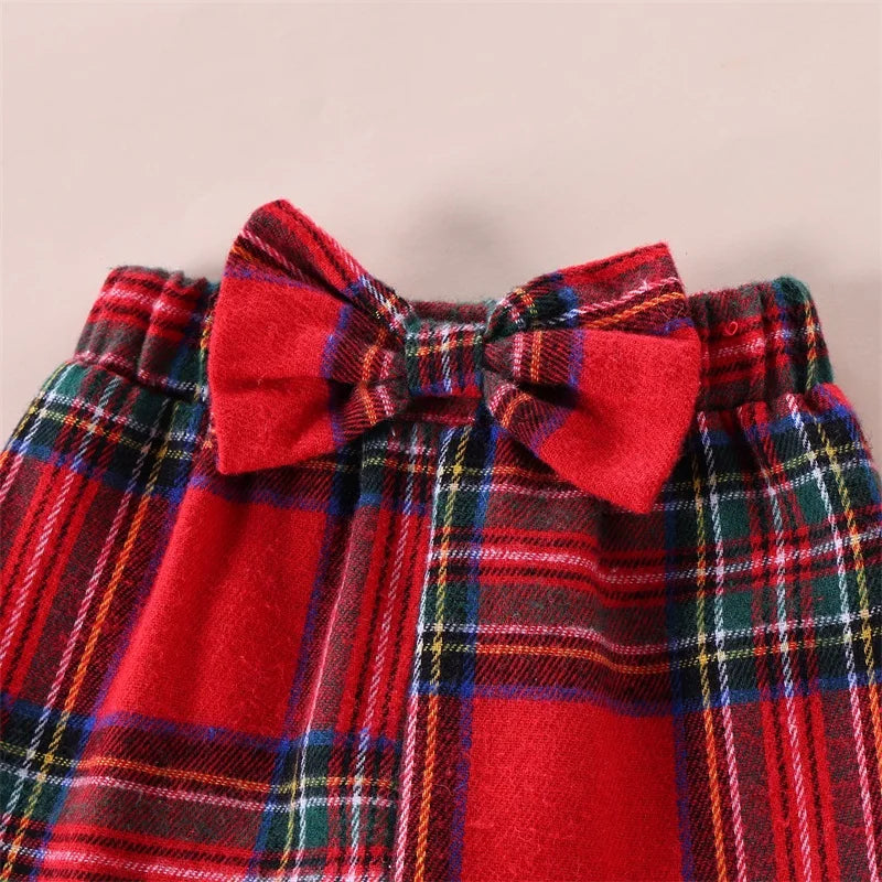 PudcocoCN Toddler Girl Winter Deer Print 3Pcs Outfit Set