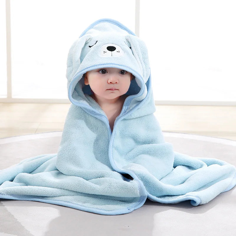 Cartoon Animal Baby Hooded Towels Soft Newborn Bath Towels