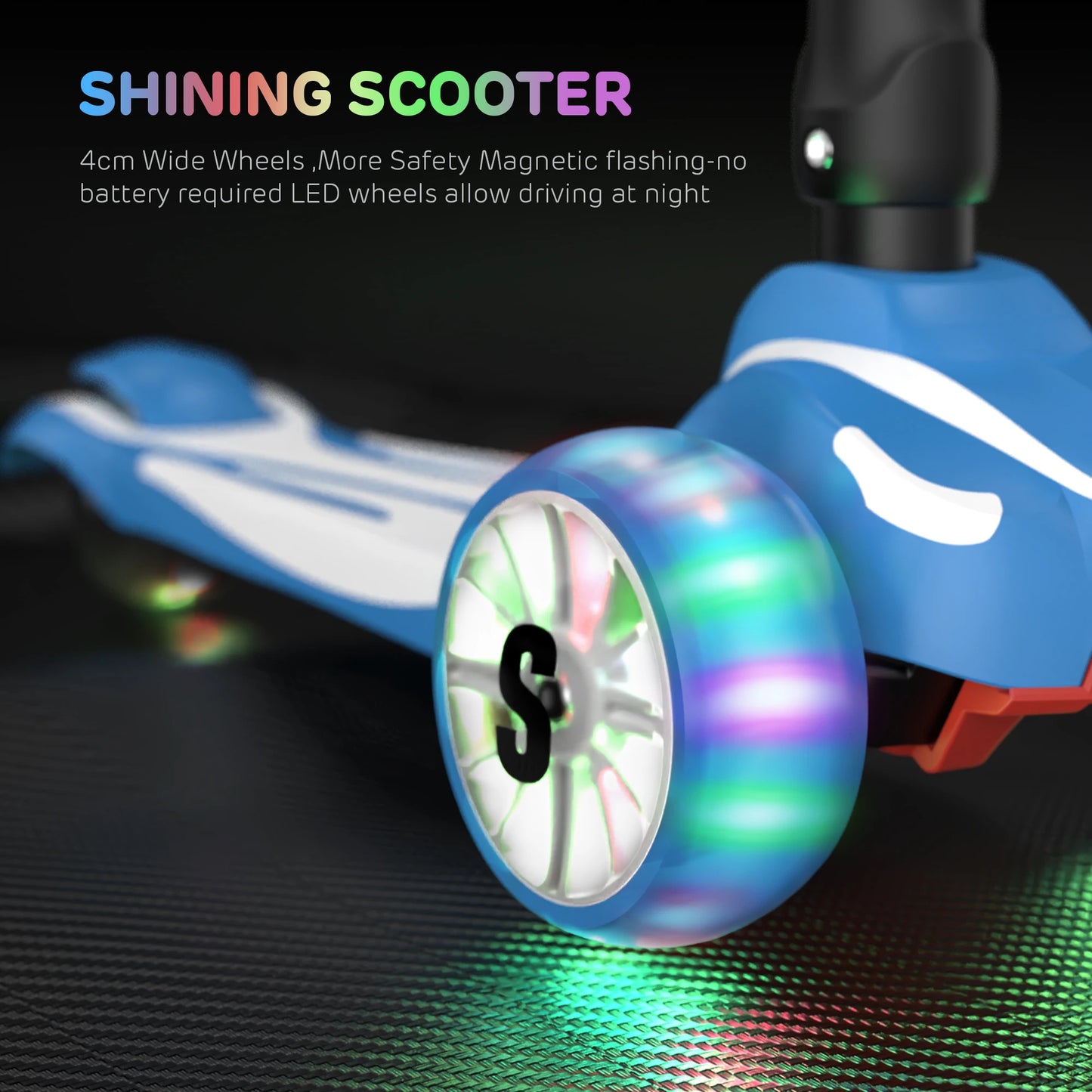 Three Wheel Kick Scooter With LED Lights For Kids Outdoor