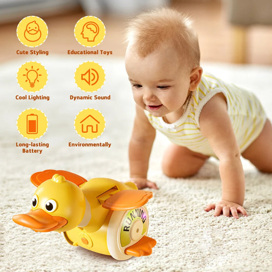 GGbell Duck Crawling Toy With Light And Music For Baby
