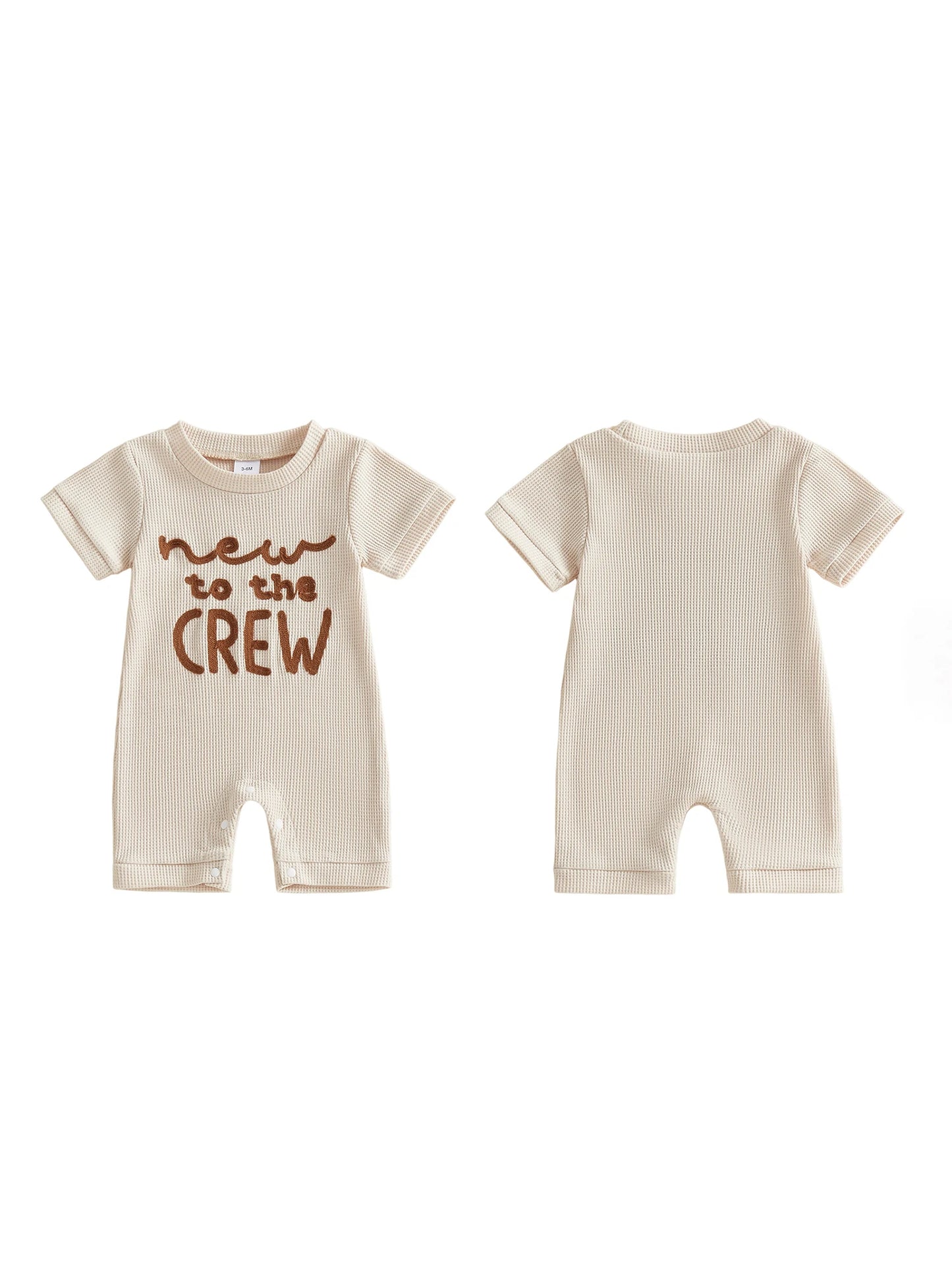 Infant Boy Lightweight Cotton Romper With Embroidered Letters