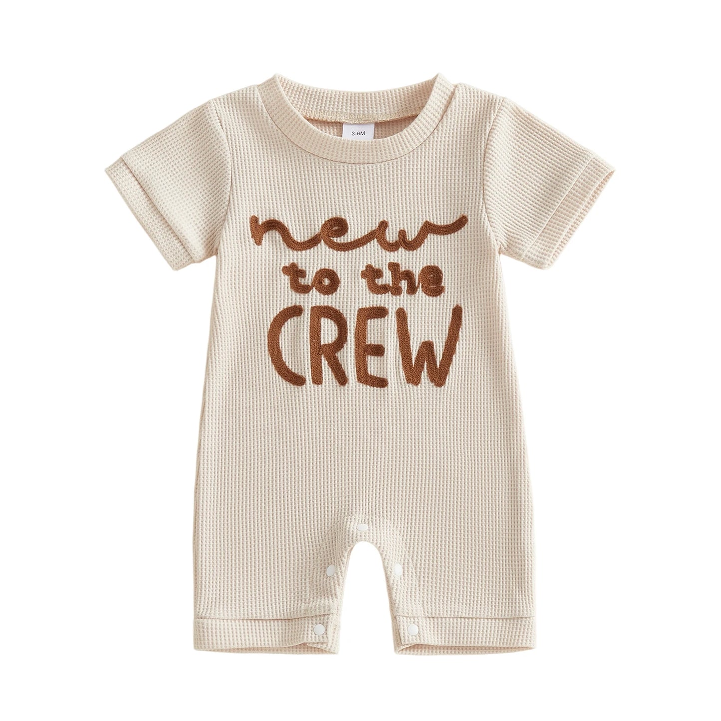 Infant Boy Lightweight Cotton Romper With Embroidered Letters
