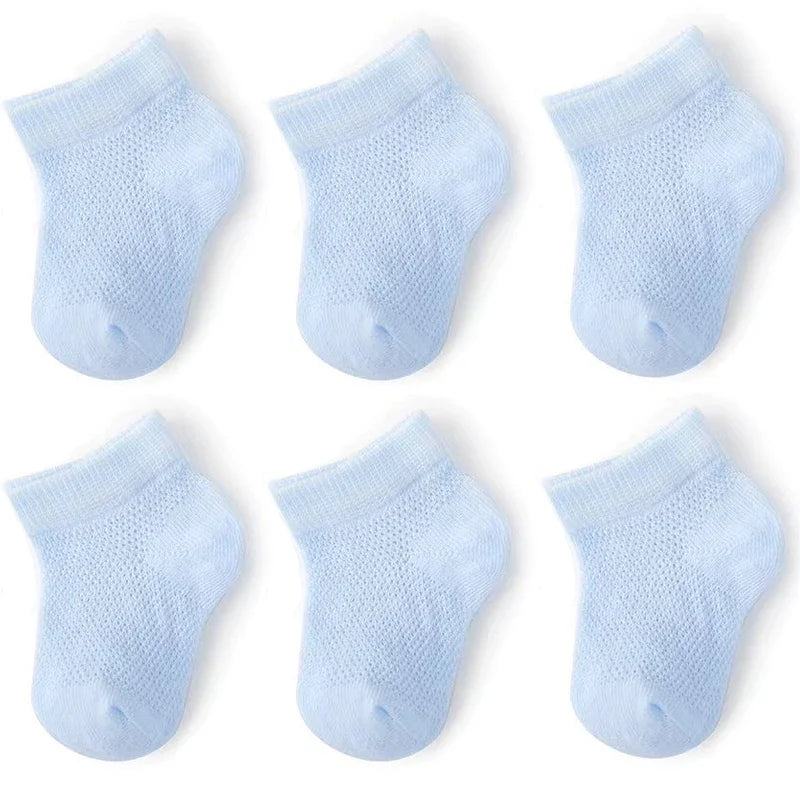 Soft Stitch Breathable Mesh Baby Ankle Socks 3 Pairs