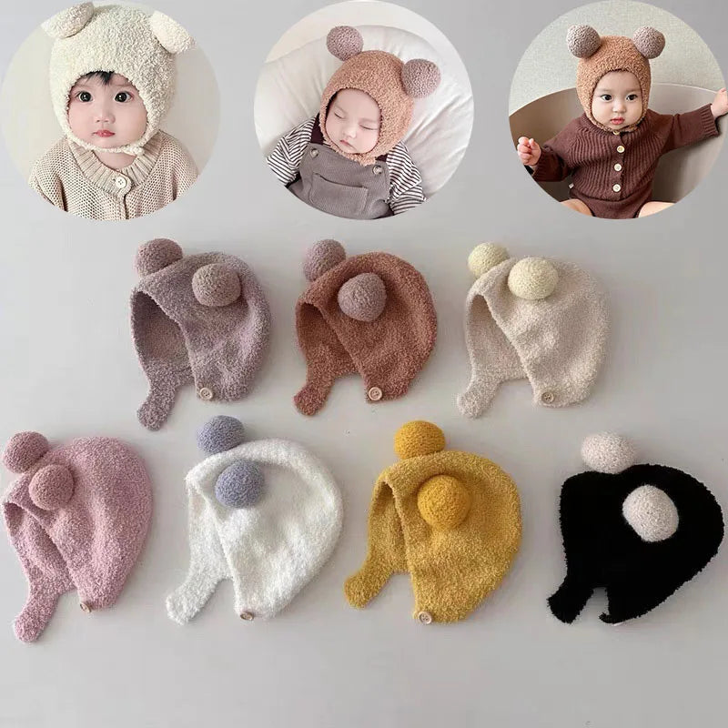 Brim Winter Warm Baby Hat Beanie For Infants Toddlers Unisex