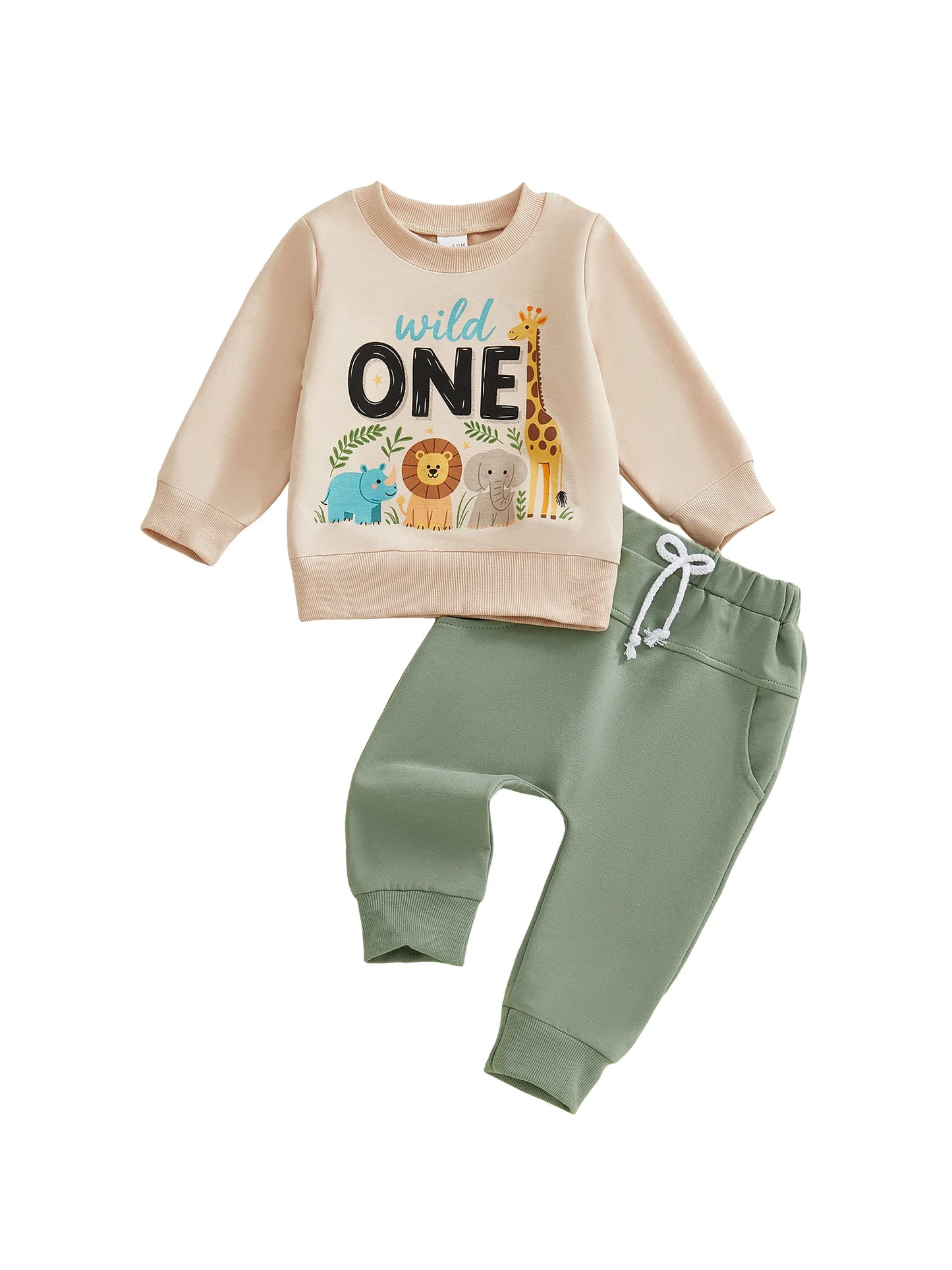 Guangdong Toddler Unisex TwoPiece O Neck Top Drawstring Pants Set