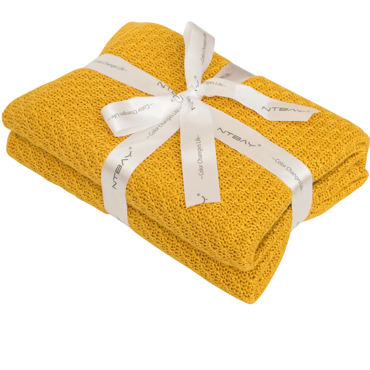 Ntbay Bamboo Cable Knit Toddler Blanket Soft Cooling Touch