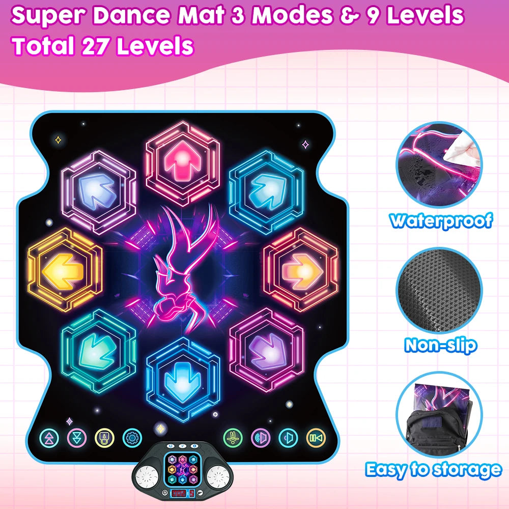 VATOS Dance Mat 27 Levels With 8 LED Keys Bluetooth 5 Modes