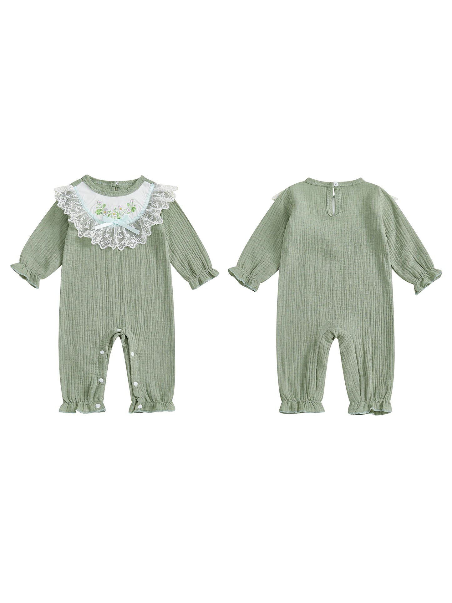 Guangdong CN Toddler Romper With Floral Embroidery Lace