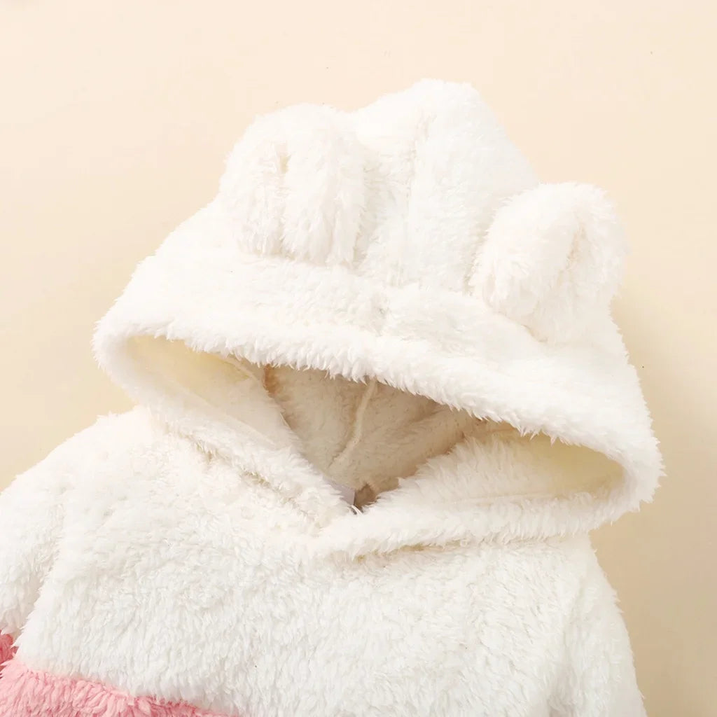 Mioglrie Fluff Hooded Baby Girl Knit Set Two Autumn Winter