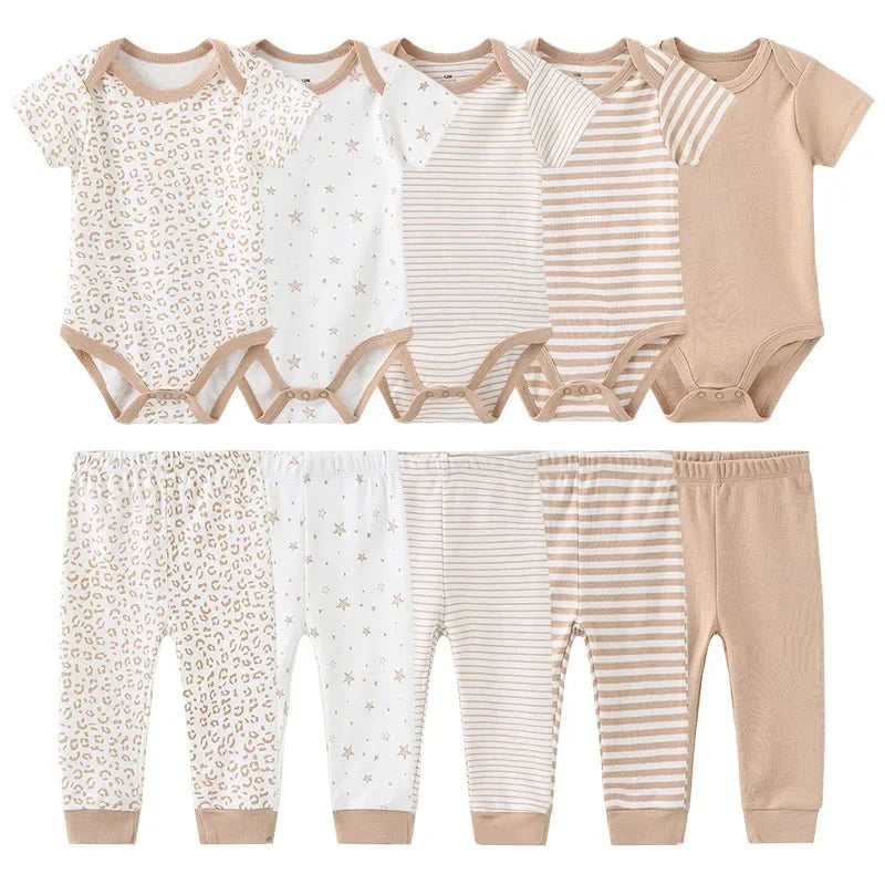 Kiddiezoom Unisex Baby Clothing Set Bodysuits And Pants