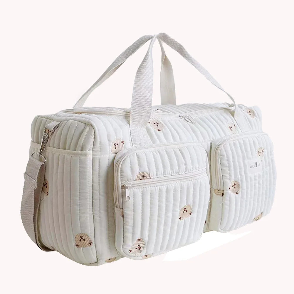 Quilted Baby Diaper Bag Duffle Weekender Travel Organizer