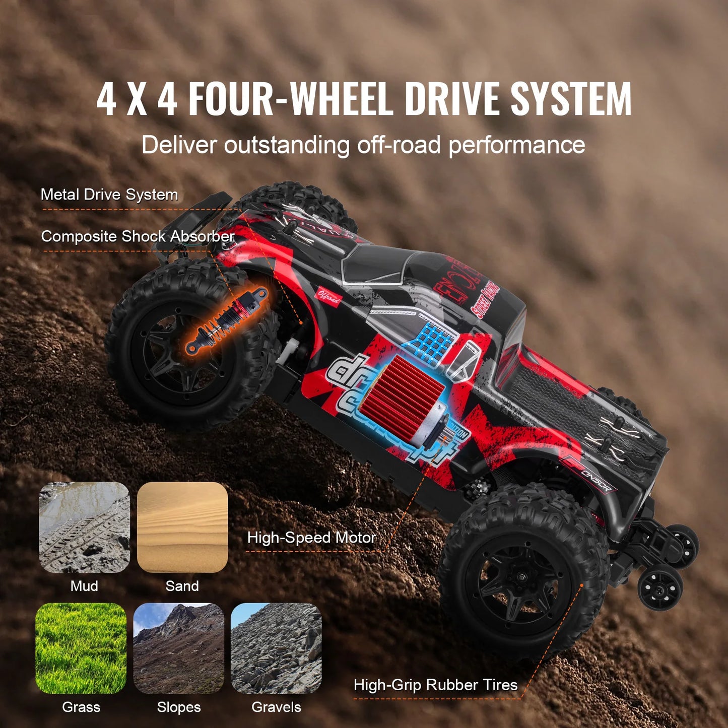 SucceBuy 1To18 RC Car 40kmh High Speed 4WD Monster Truck