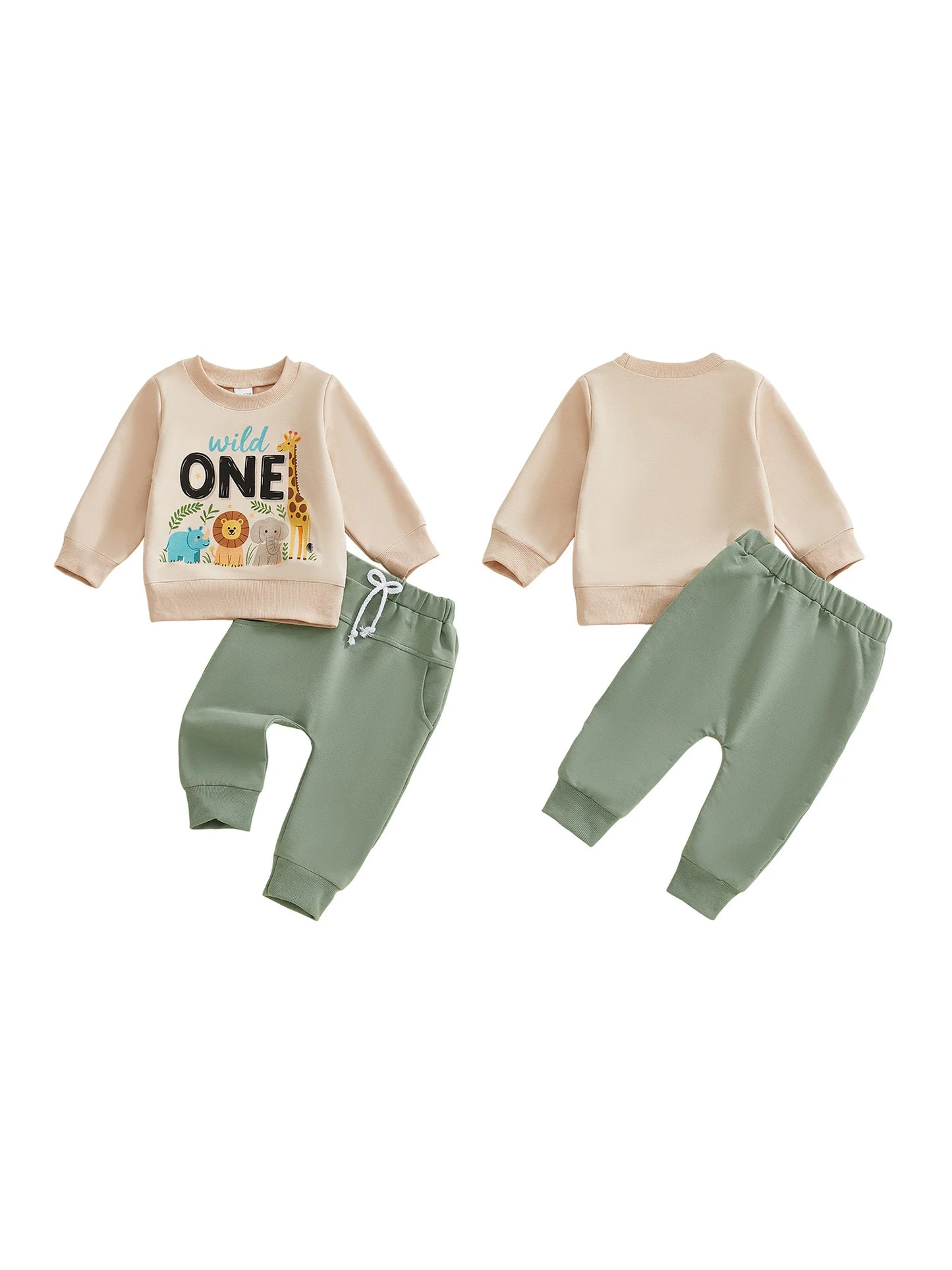 Guangdong Toddler Unisex TwoPiece O Neck Top Drawstring Pants Set