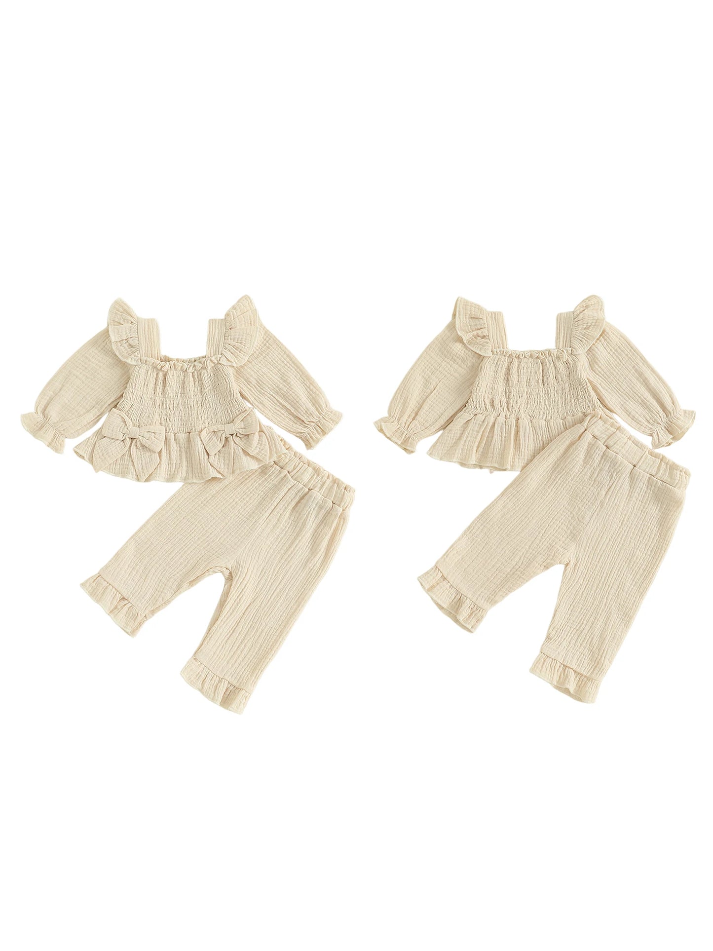 Infant Girl Autumn Floral Round Neck Sweater And Leggings Set