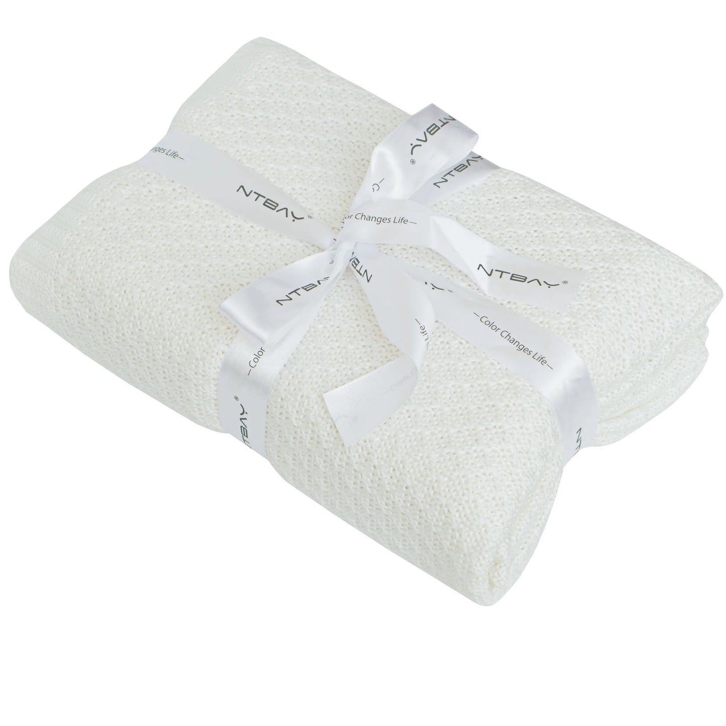 Ntbay Bamboo Cable Knit Toddler Blanket Soft Cooling Touch