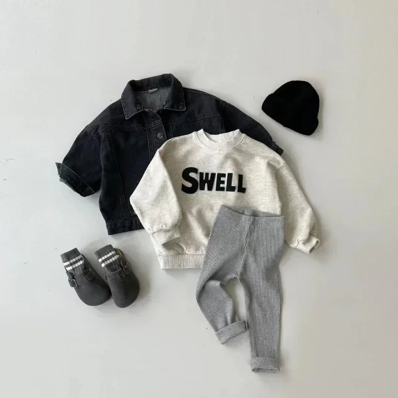 Sonkpuel Baby Cotton Stretch Leggings Unisex Kids Trousers