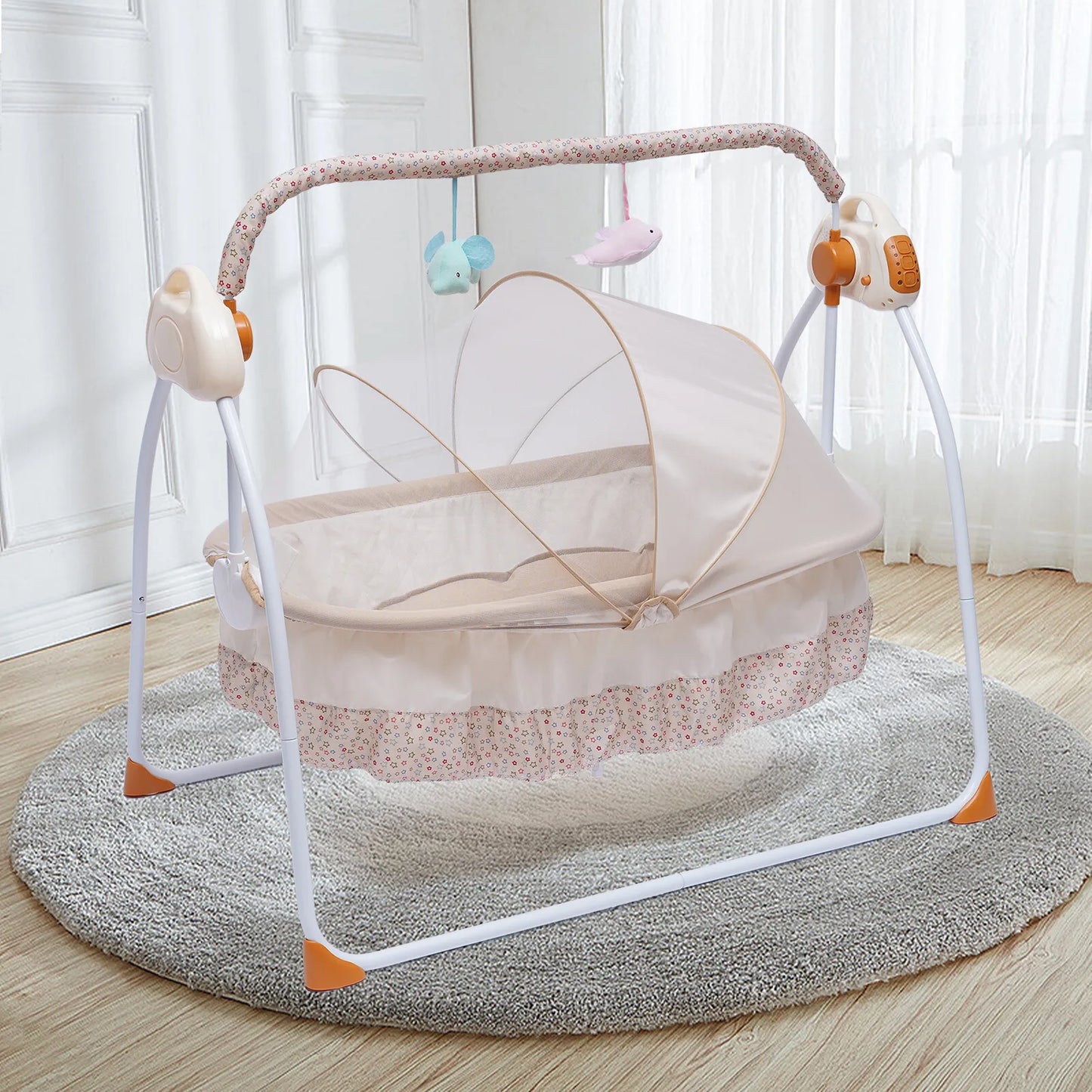 Hign Concerned Electric Baby Swing Cradle With Bluetooth