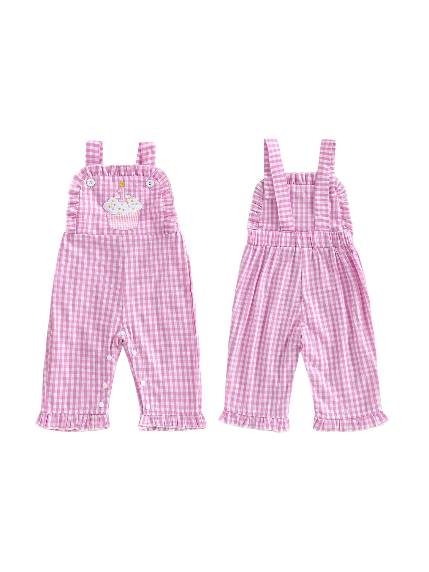 NONECN Denim Overall Dress For Toddler Girls With Floral Embroidery