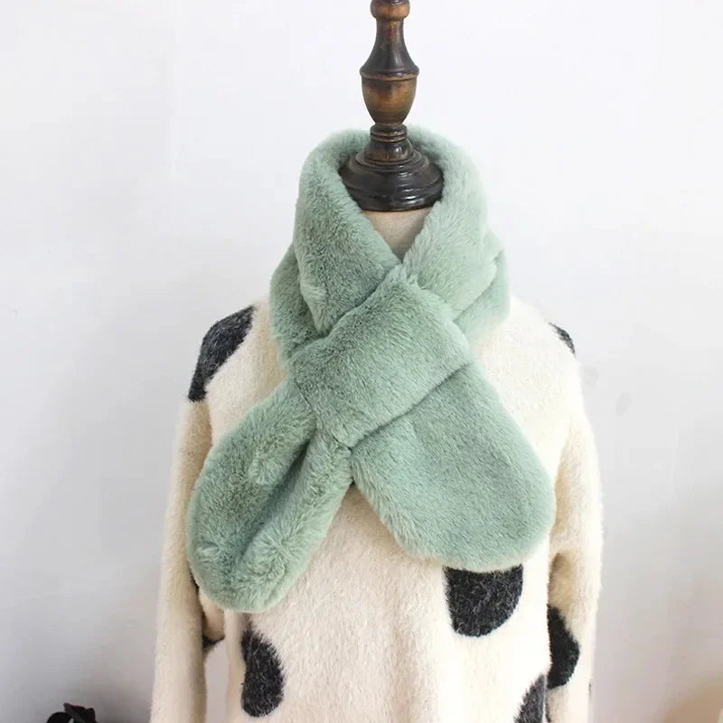 CN Tibet Guangdong Kids Winter Faux Rabbit Fur Scarf