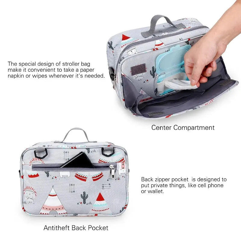 Closure Multifunctional Diaper Bag For Newborn Stroller