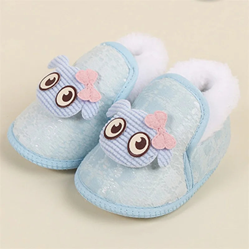 Pudcoco Baby Plush Shoes For First Steps With Non Slip Soles