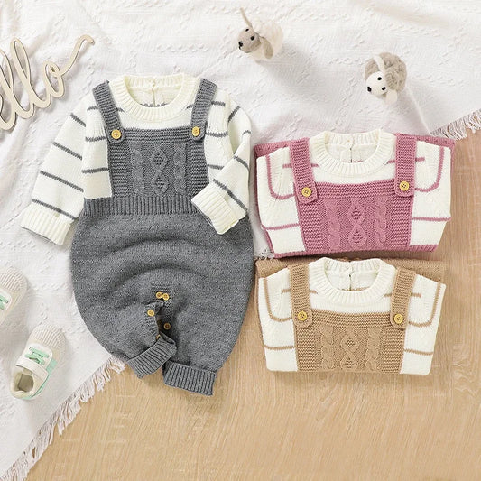 Mimixiong Winter Baby Rompers Unisex Knitted Jumpsuits