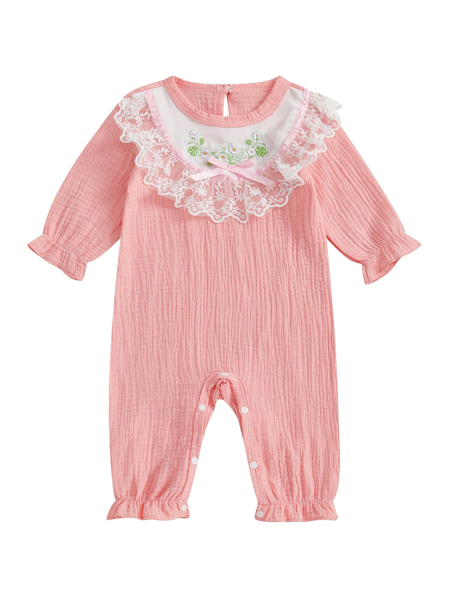 Guangdong CN Toddler Romper With Floral Embroidery Lace