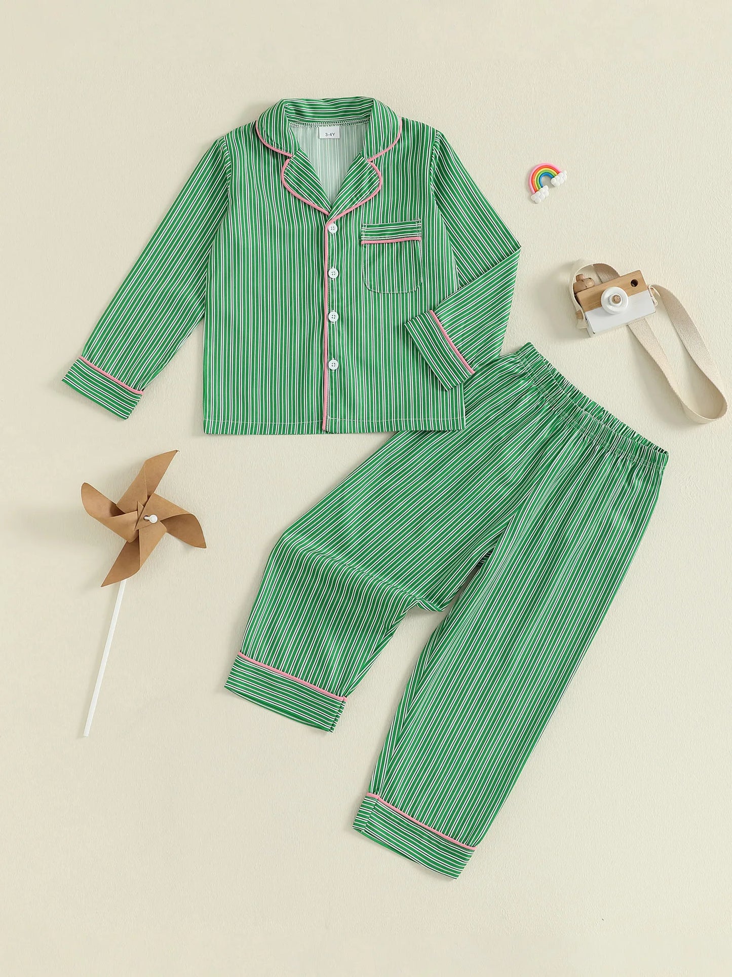 CN Guangdong Dinosaur Print Pajama Set Unisex Sleepwear