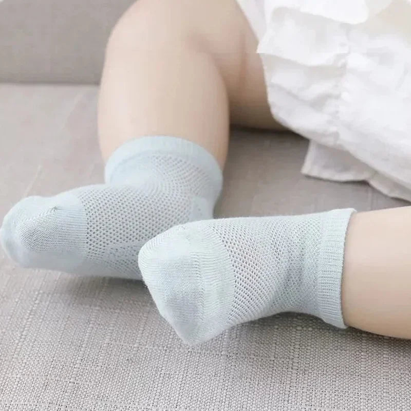 Soft Stitch Breathable Mesh Baby Ankle Socks 3 Pairs