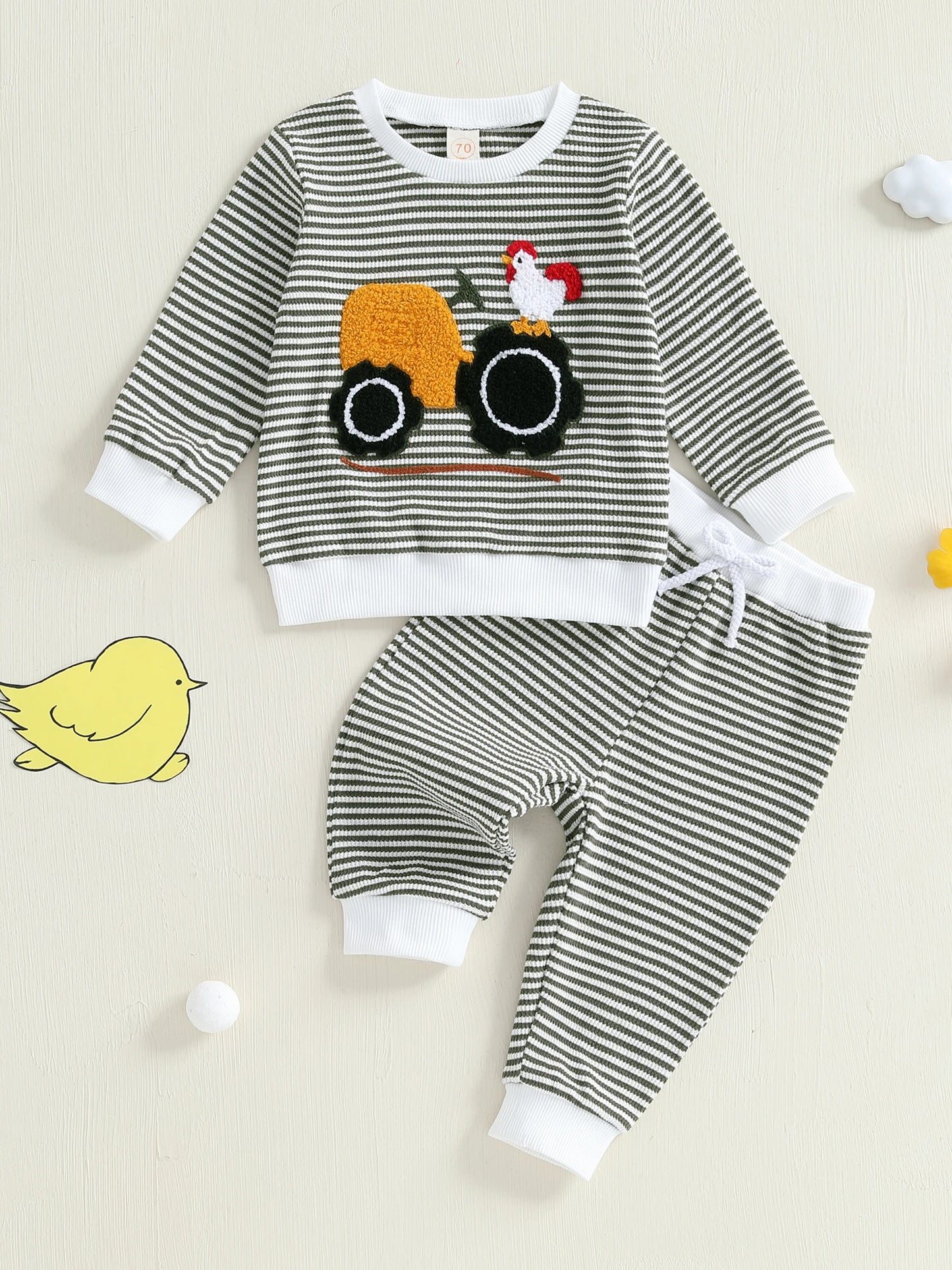 Guangdong Toddler Autumn Fox Embroidery 2 Piece Set Unisex