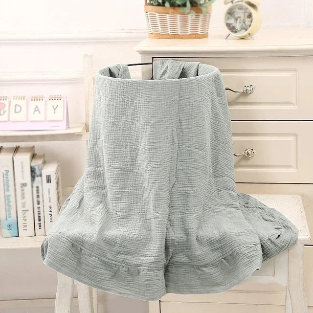 Zhejiang Muslin Baby Swaddle Blankets Ruffled Cotton
