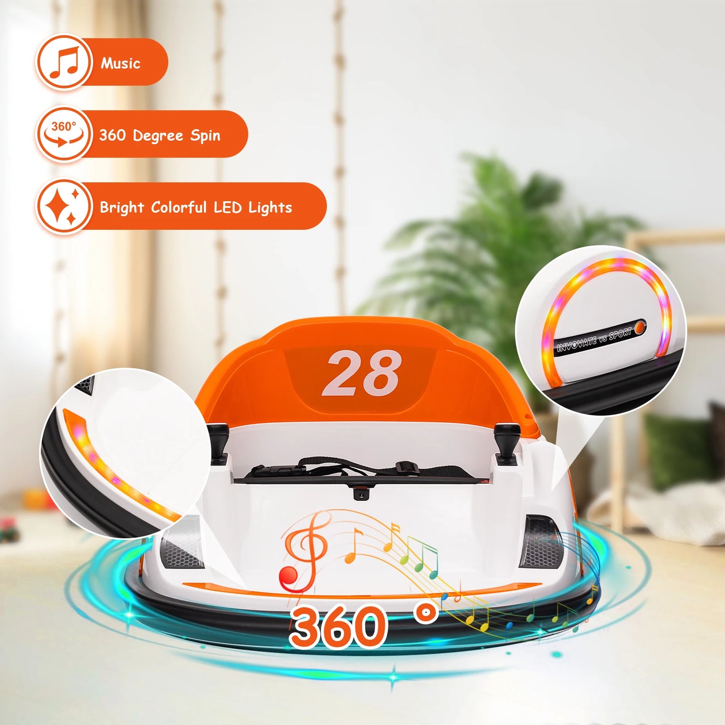 12V Ride On Bumper Car For Kids With Remote Control