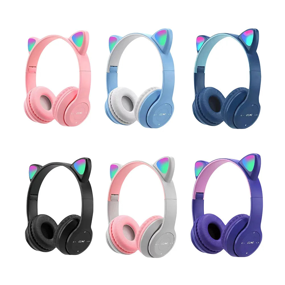 ANENG Wireless Cat Ear Bluetooth Headphones Over Ear Sports