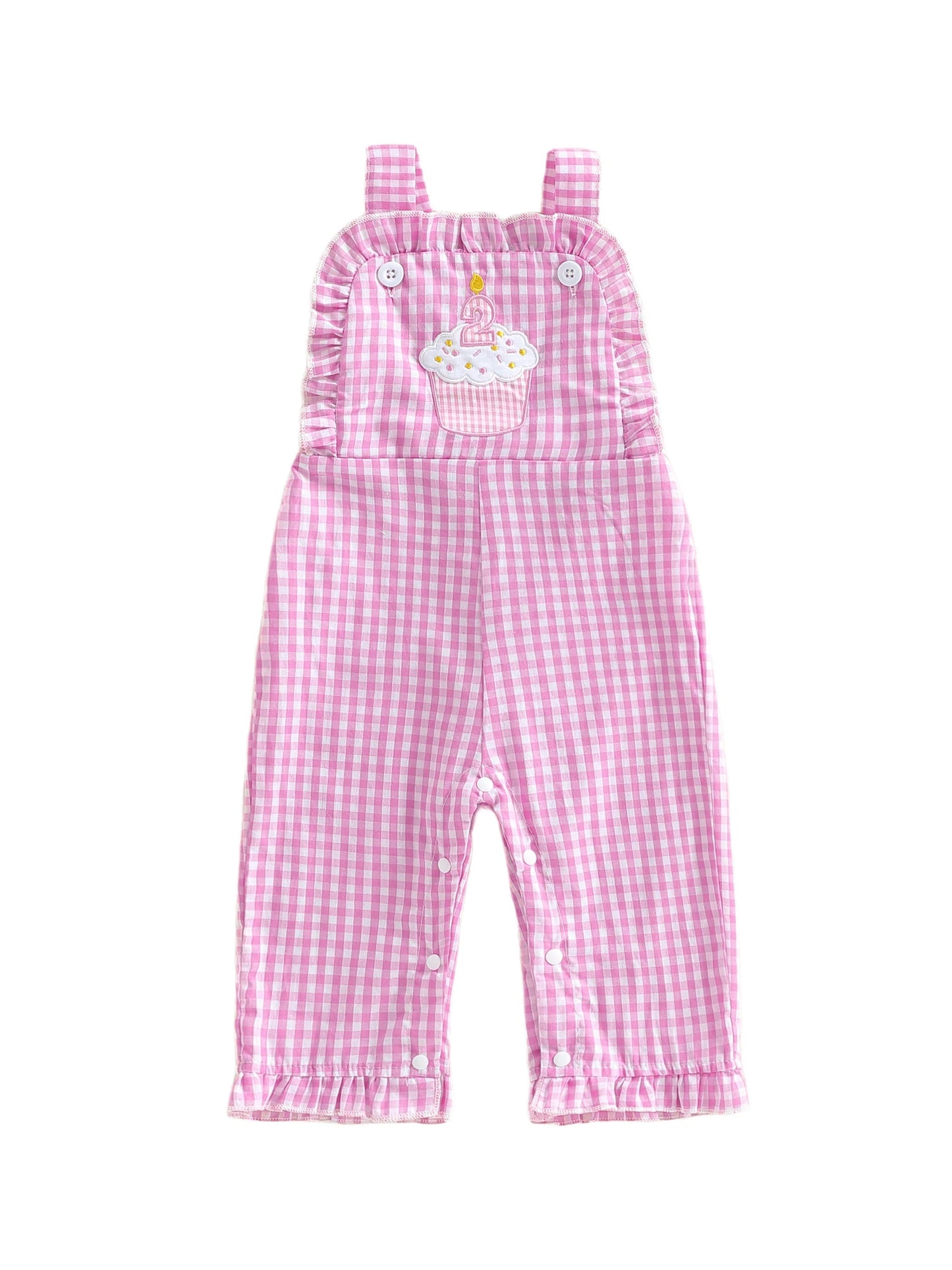 NONECN Denim Overall Dress For Toddler Girls With Floral Embroidery