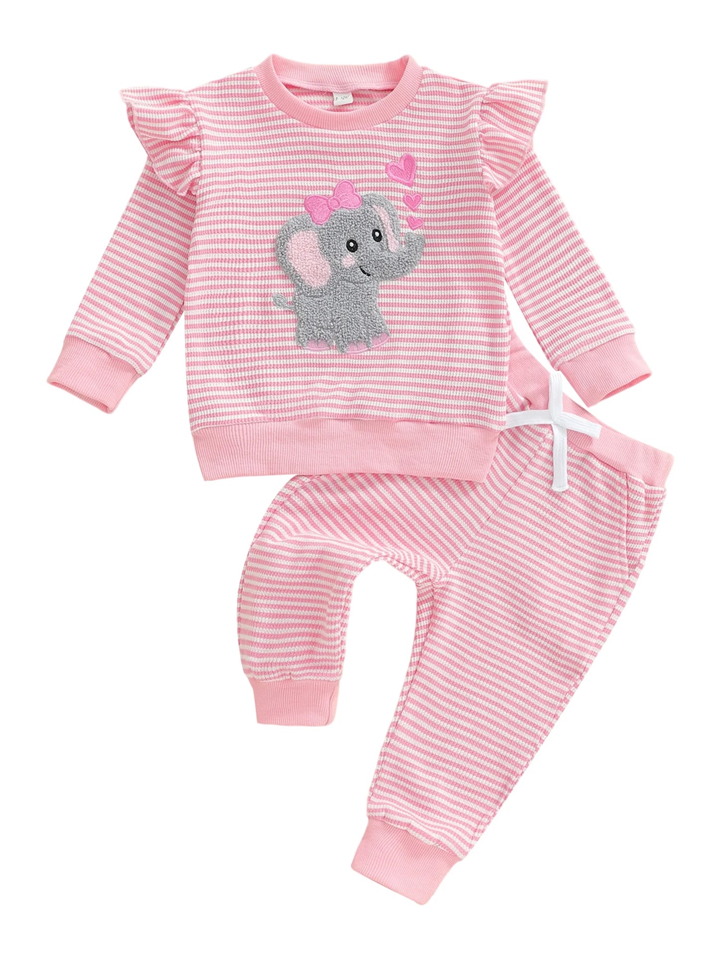 CN Guangdong Baby Girl Floral Print Autumn Outfit Set