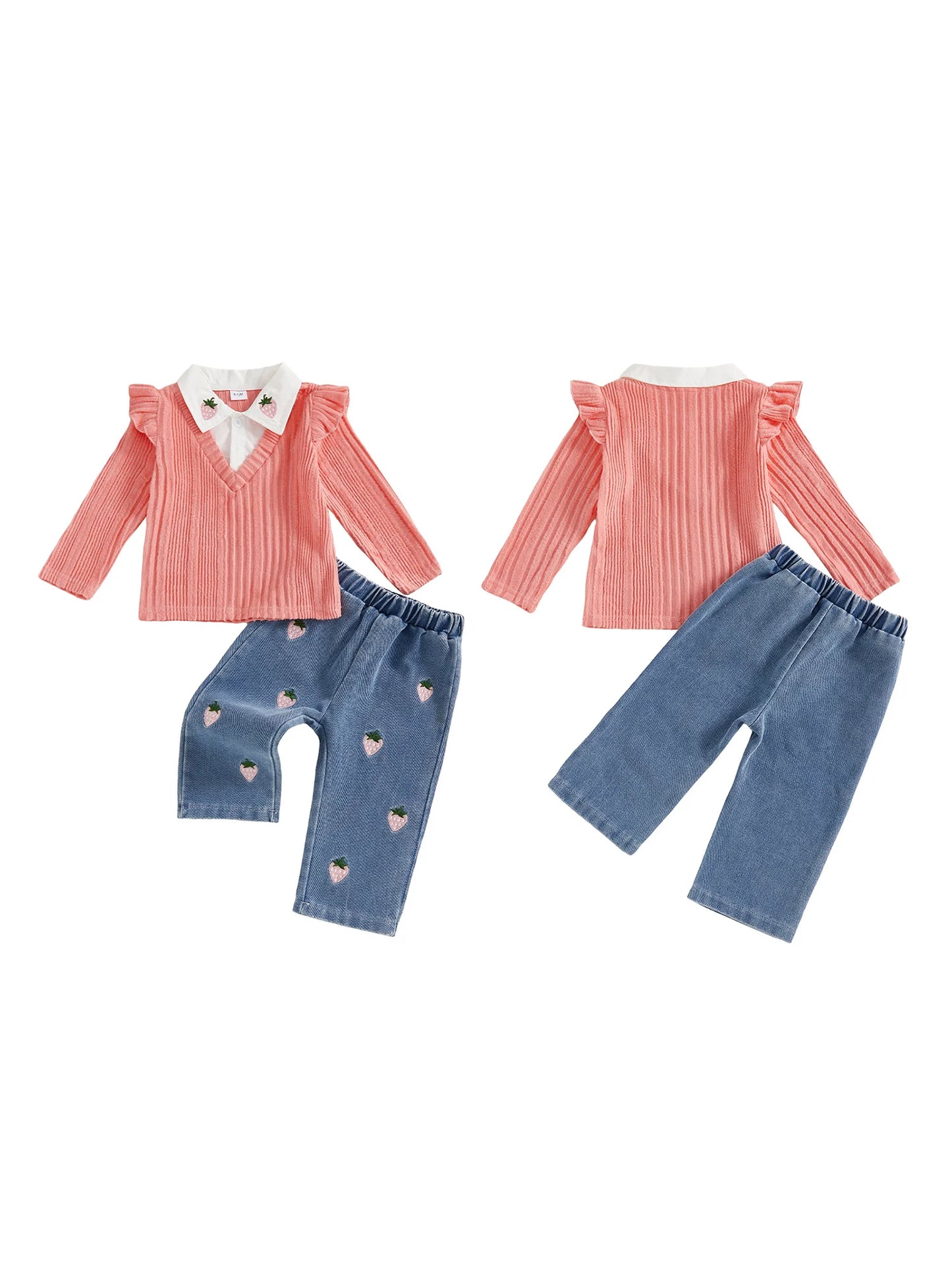 Toddler Girl Two Piece Winter Fleece Hoodie Jogger Set