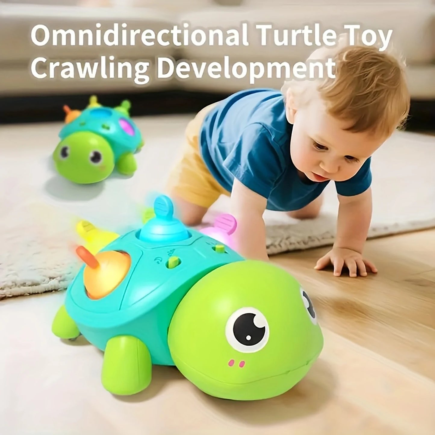 Puzzle Music Obstacle Turtle Toy For Baby Learning To Walk