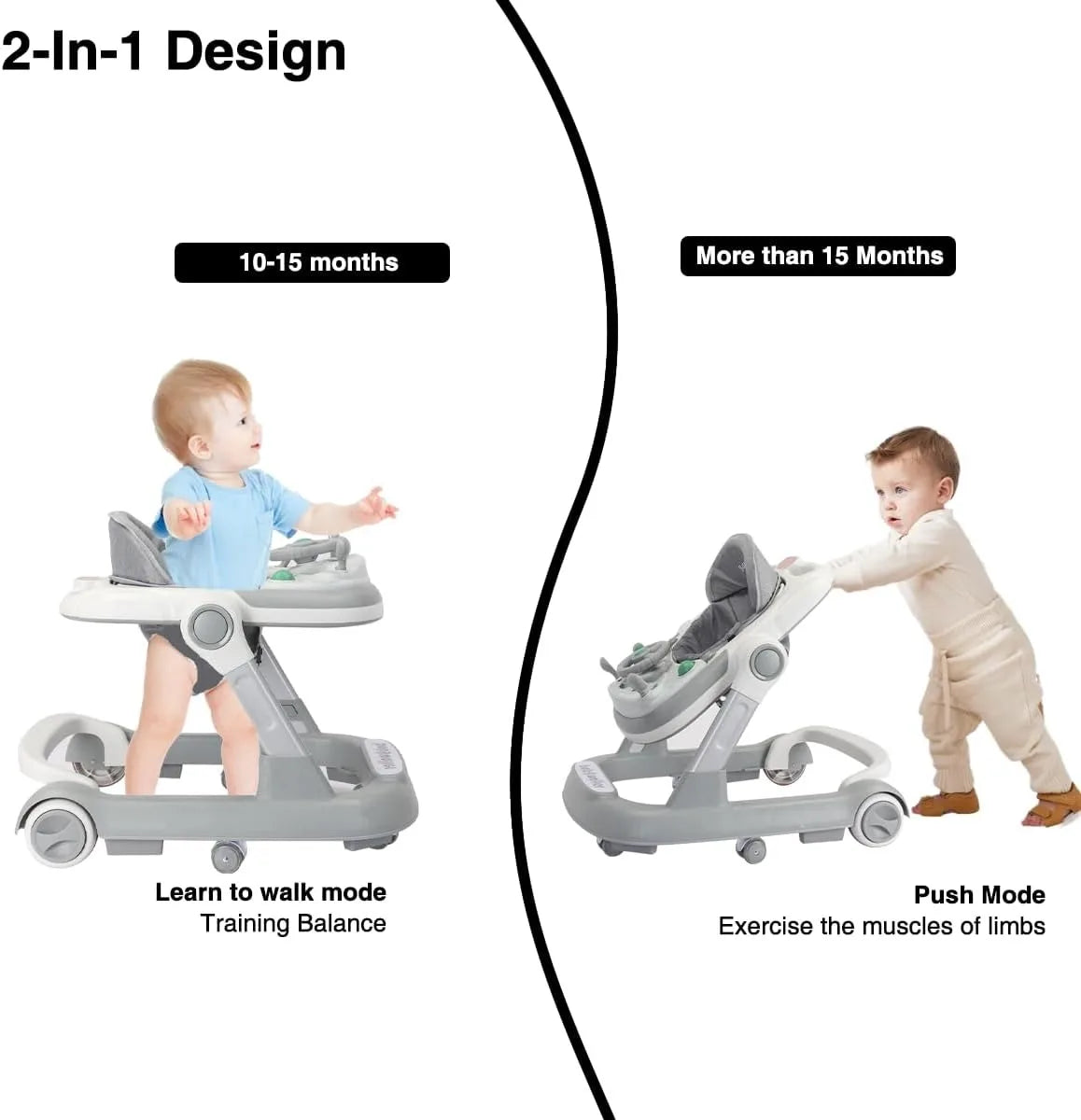 Ubravoo 2 In 1 Baby Walker With Removable Trays