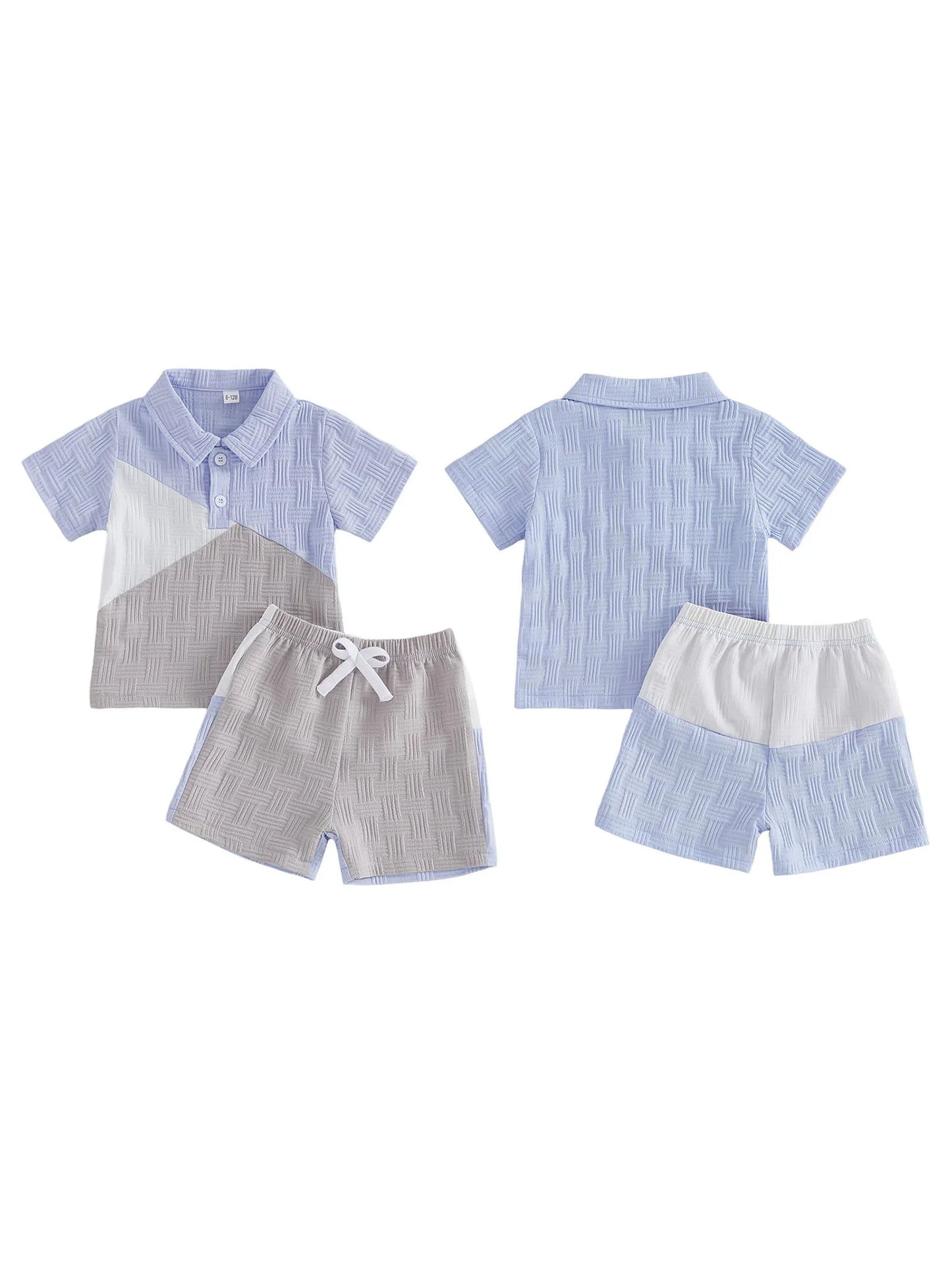 Baby Boy 2-Piece Lapel Neck Tops And Shorts Set