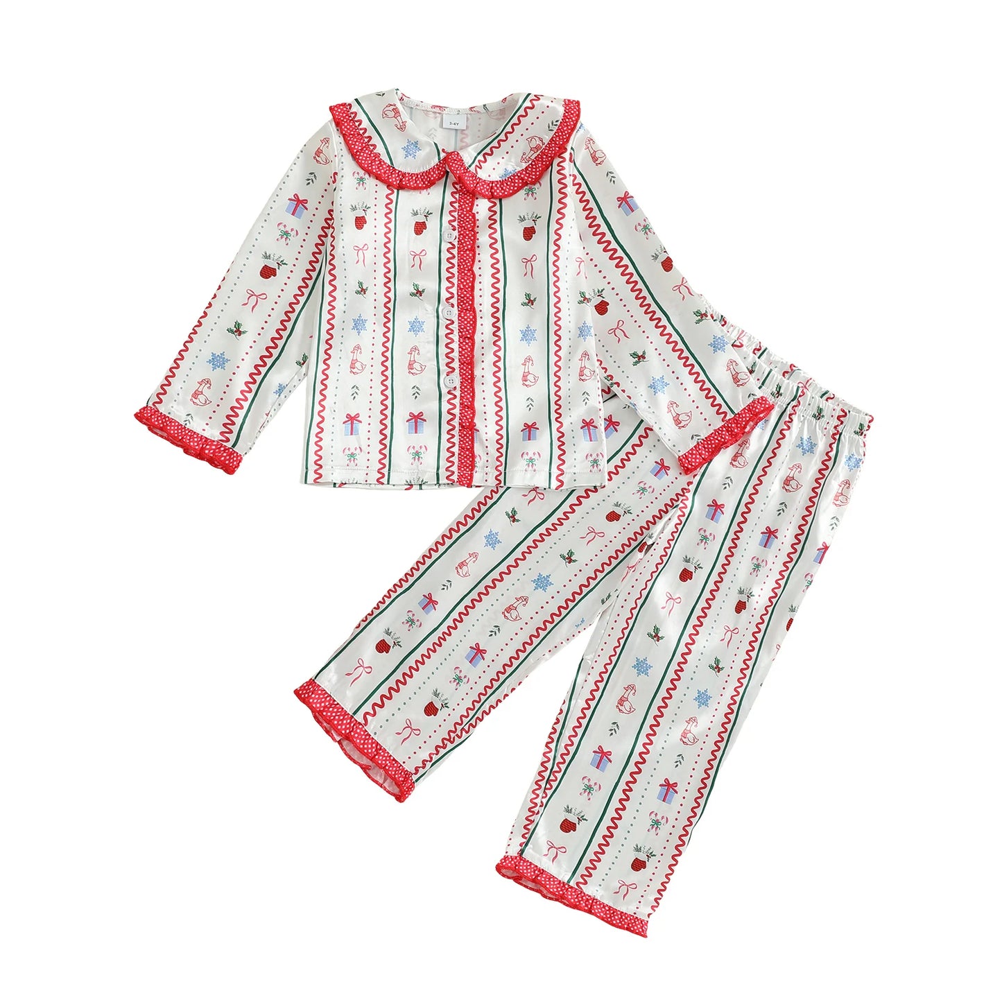 Winter Pajama Set For Boys Cozy Sleepwear With Elastic Waist