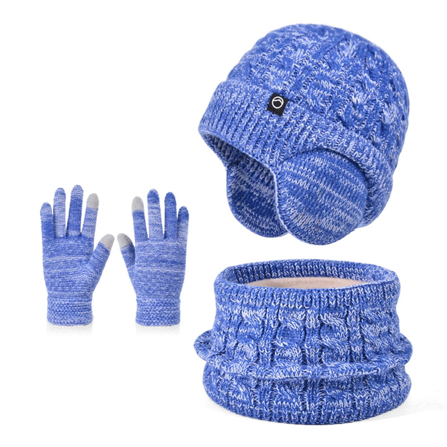 WinterKnit Hat Scarf and Gloves Set for Children ThermalInsulationAllWeatherProtection