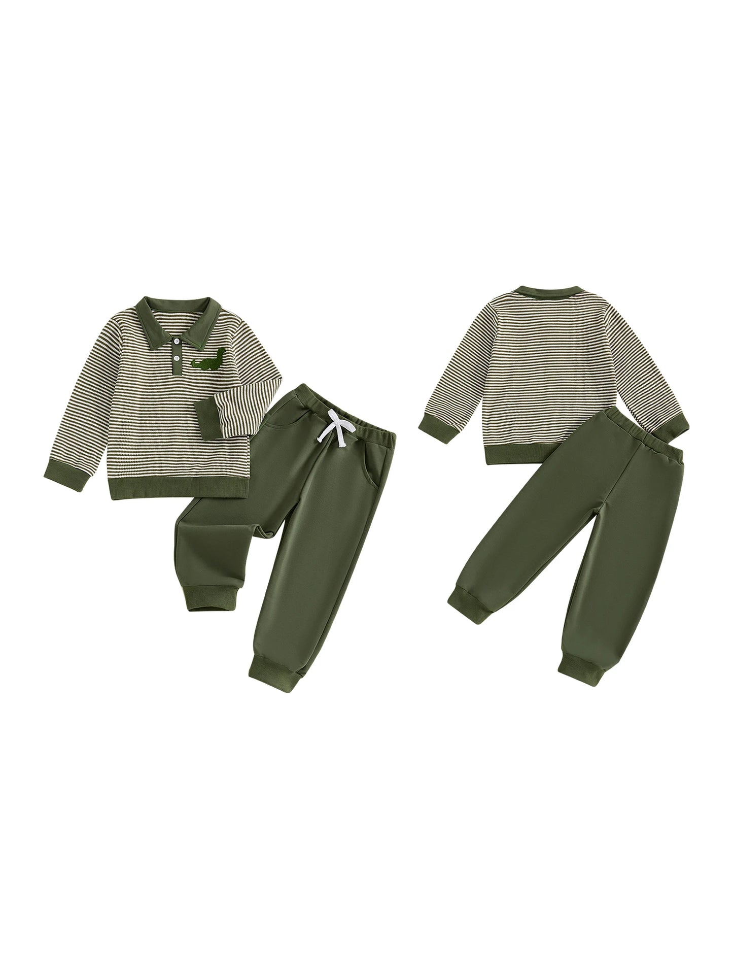 CN Guangdong Kids Winter Set Dinosaur Embroidered Shirt