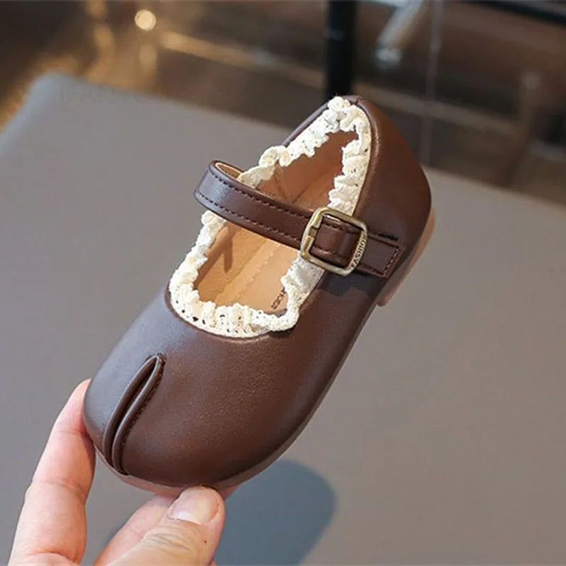 Children Flat Shoes Leather Princess Lolita Style For Girls