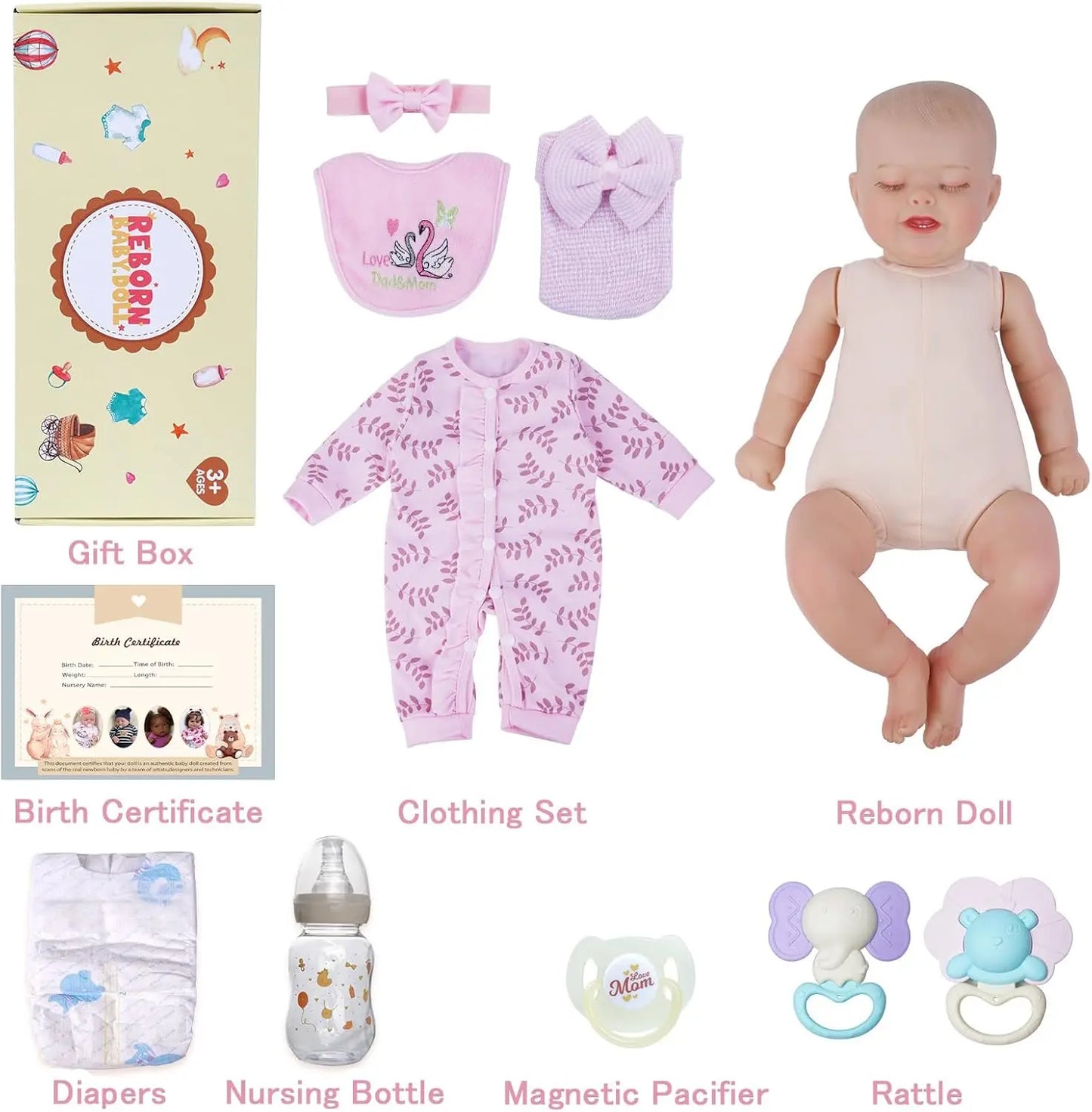 BabesideCN Realistic Reborn Baby Doll Gift Box For Kids